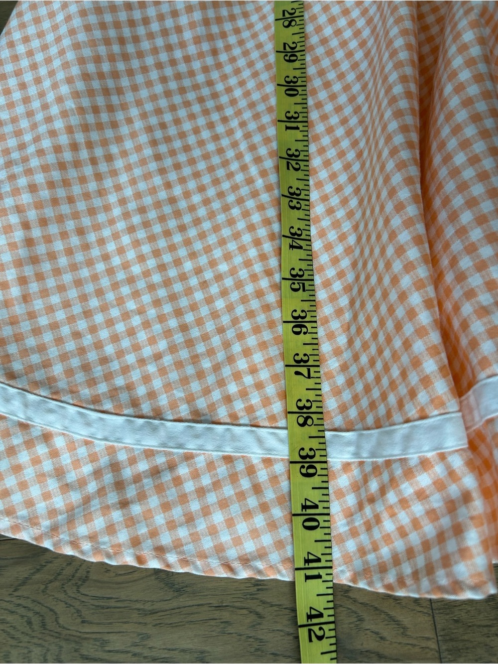 Pinup Couture Peach Orange Gingham Dee Dee Waitress Puff Sleeve Retro Dress XL - Picture 12 of 16